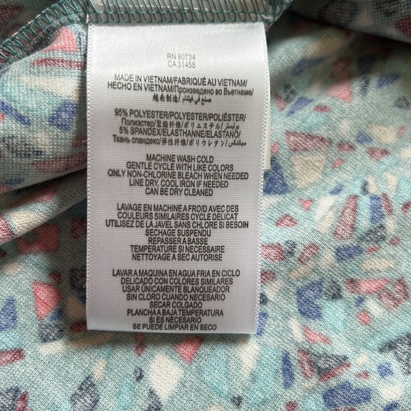 BCBGeneration Mini Skirt Size L 4” Wide Elastic Waist Awesome Print Poly Blend - Picture 7 of 9